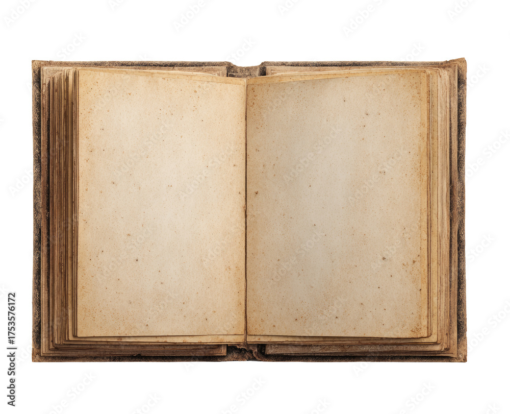 Fototapeta premium Open antique book, aged pages (5)