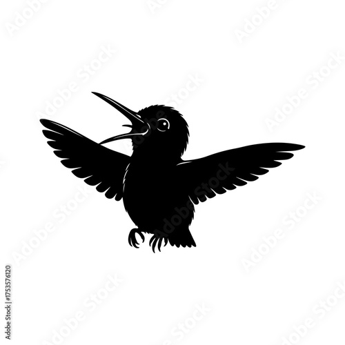 Funny baby sitting on rocking horse silhouette vector illustration