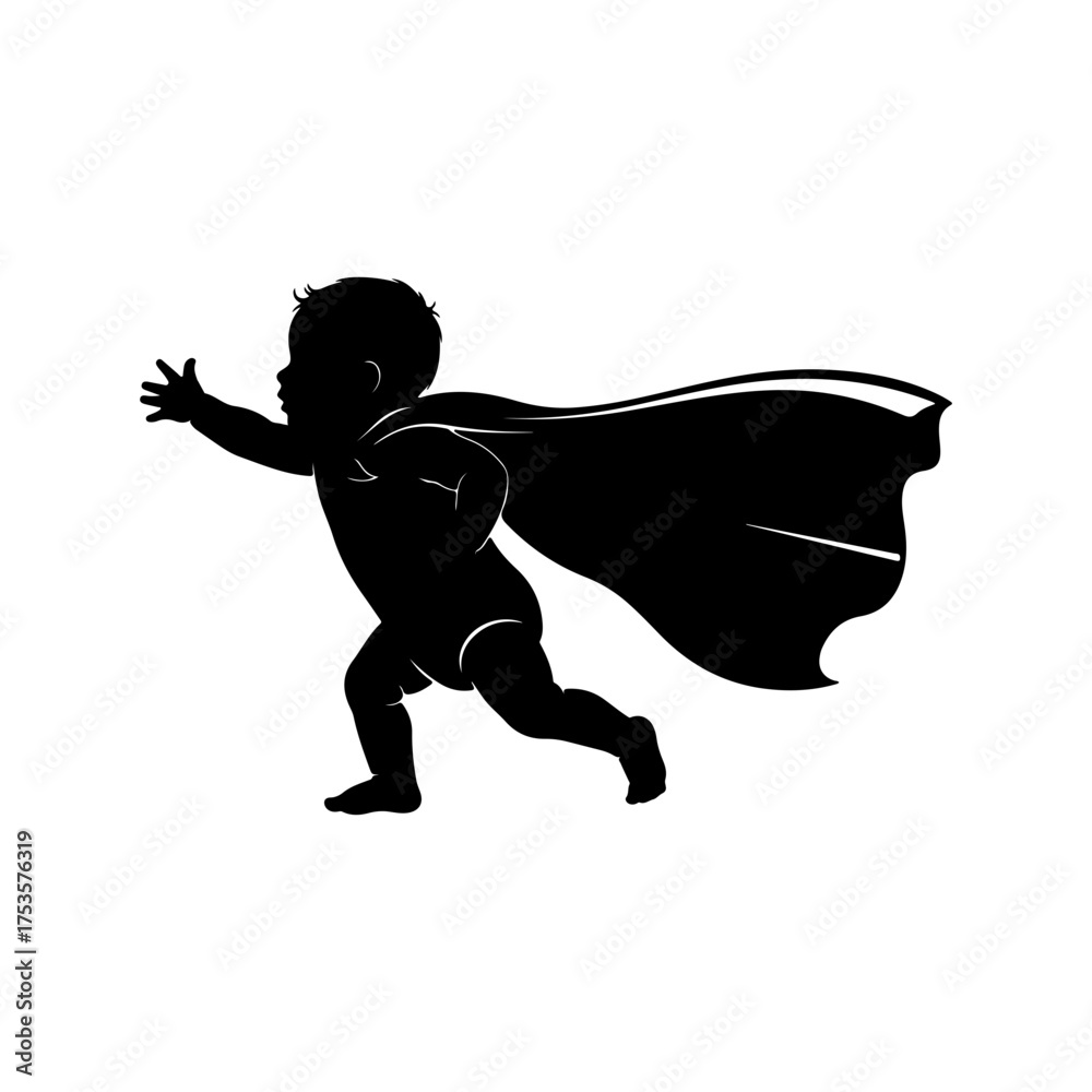 Fototapeta premium Baby sitting on rocking horse vector illustration