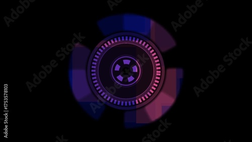 Futuristic technology abstract background. Neon light portal.
