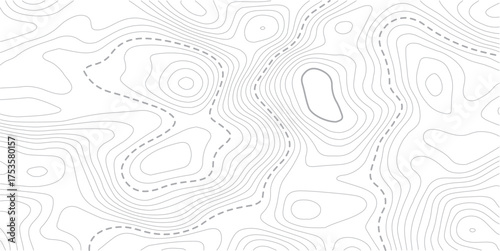 Topographic map background. Geographic line map with elevation assignments. Contour background geographic grid. Vector illustration.Seamless Light topographic topo contour map background.