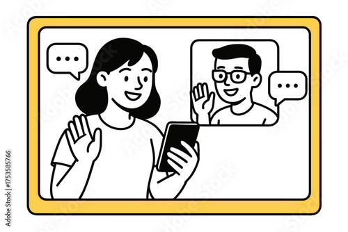 Virtual communication: cartoon design of online video chat interaction