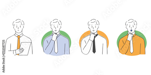 Business Professionals in Various Attire Icons Representing Different Styles, Emotions, and Approaches