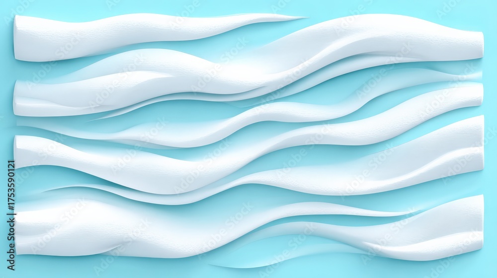 Fototapeta premium Abstract white waves on blue background for modern design elements and textures