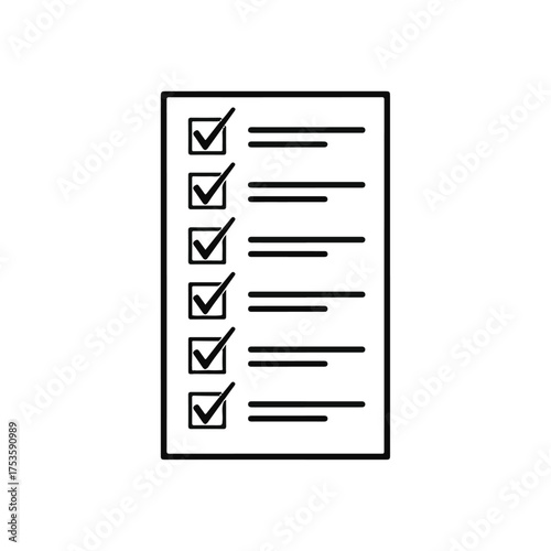 Checklist Document with Completed Tasks and Notes