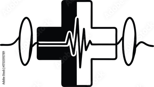 stethoscope on the cardiogram