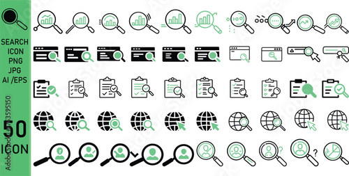 green alphabet and numbers vector icon set for web and design