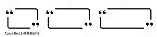 Triple quote marks in rectangular frames for text emphasis and design.