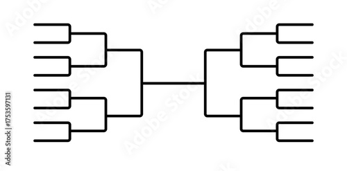 Versatile tournament bracket outline ideal for organizing and planning events and competitions.