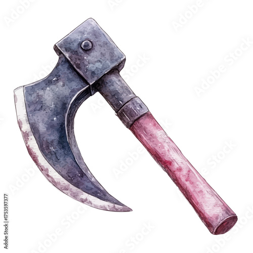 watercolor vector of Crowbar, isolated on a white background.