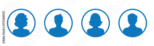 avatar icon. profile icons set. male and female avatars vector icon set illustration isolated on white background.