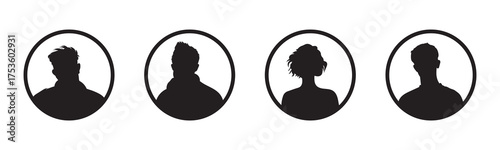 Men and women avatars set. Male and female silhouettes abstract people. User profiles badges. Unknown or anonymous persons. Vector illustration