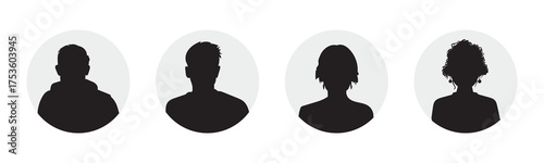 avatar icon. profile icons set. male and female avatars vector icon set illustration isolated on white background.