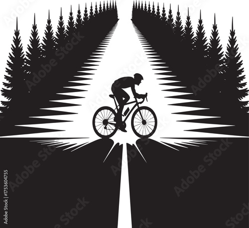 silhouette of a cyclist