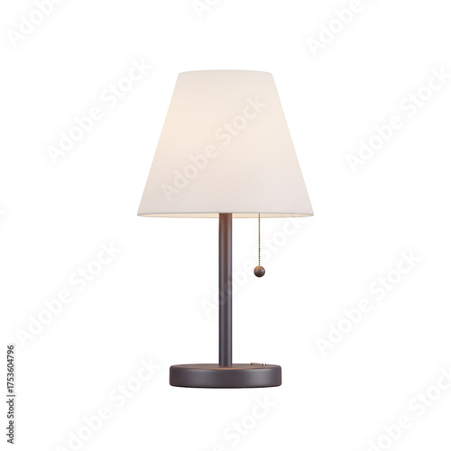 Принти на полотні Elegant table lamp with white lampshade isolated on transparent background, perf