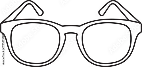 Illustration of classic eyeglasses for vision aid