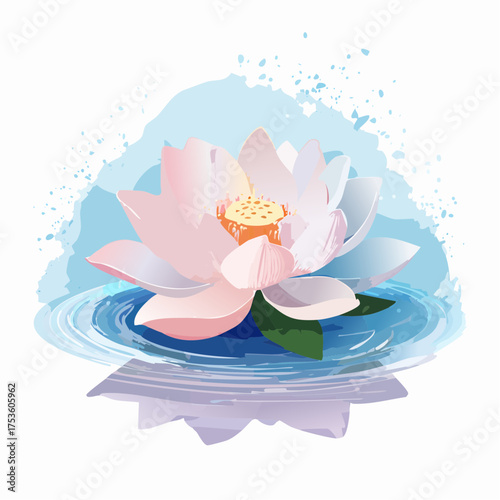 Lotusblume auf ruhigem Wasser – spirituelles Motiv