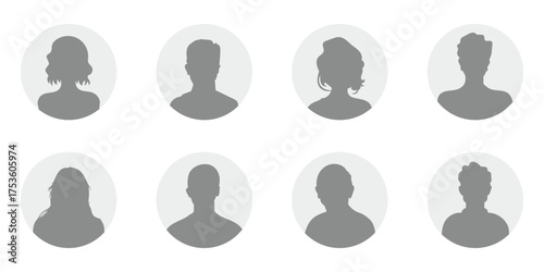 profile id male female grey vector design