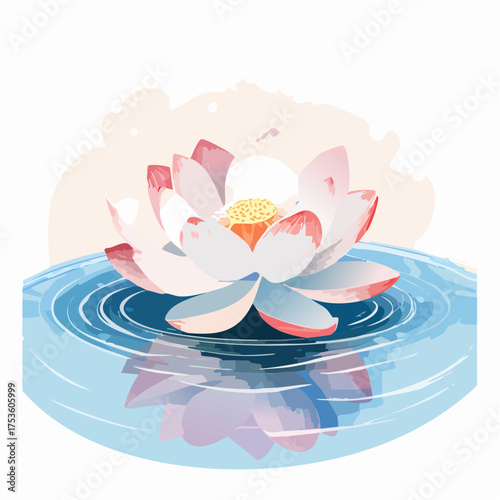 Lotusblume auf ruhigem Wasser – spirituelles Motiv