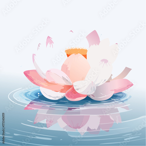 Lotusblume auf ruhigem Wasser – spirituelles Motiv