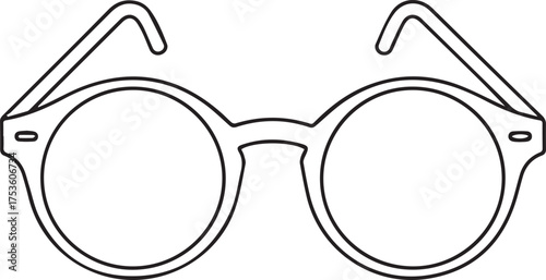 Vector art of outline drawing of round eyeglasses for coloring