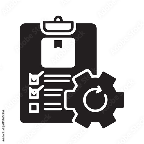 Order processor icon with document list