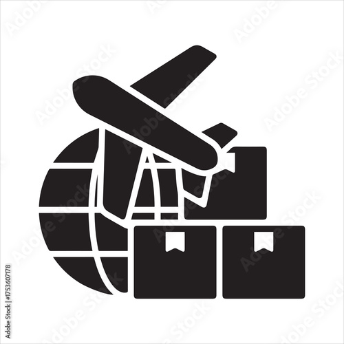 Freight icon for transporting goods or shipping across countries