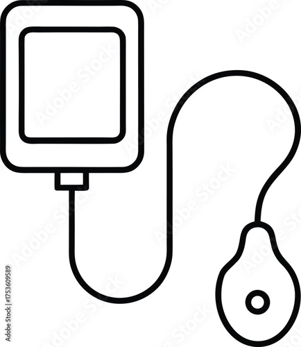 Blood Pressure Monitor Line Art Transparent Background