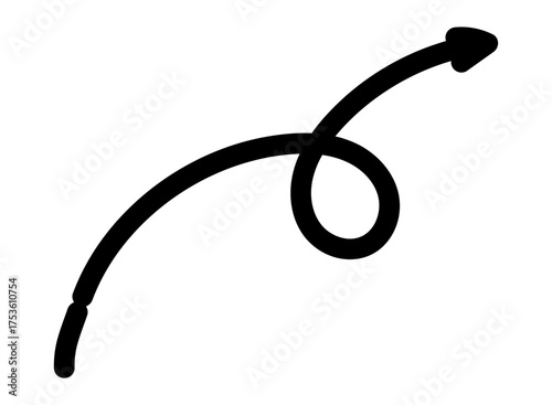 Black hand drawn curved arrow pointing upwards. perfect for infographics, presentations, or design projects.