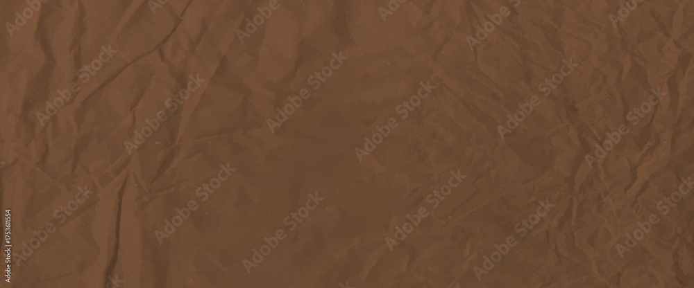 Obraz premium Crumpled brown paper texture. Abstract beige background with wrinkled cardboard texture. Vector illustration horizontal fold crumpled empty biodegradable paper template for posters and banners