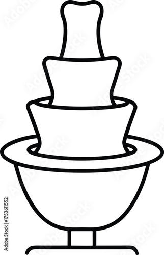 Chocolate Fountain Line Art Transparent Background