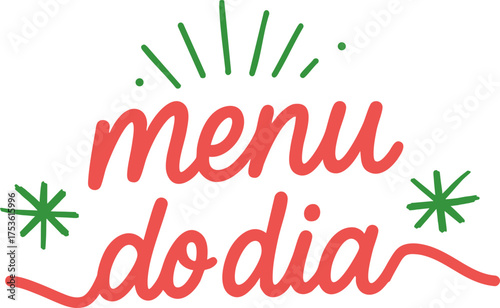 Menu do dia lettering moderno feito a mão português brasil