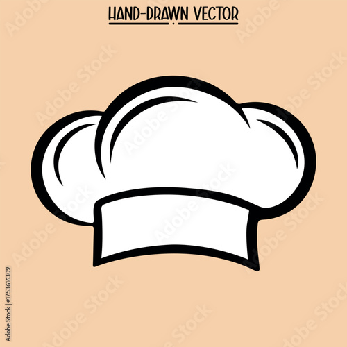 Flat Design Cook Hat Vector for Restaurant Logo