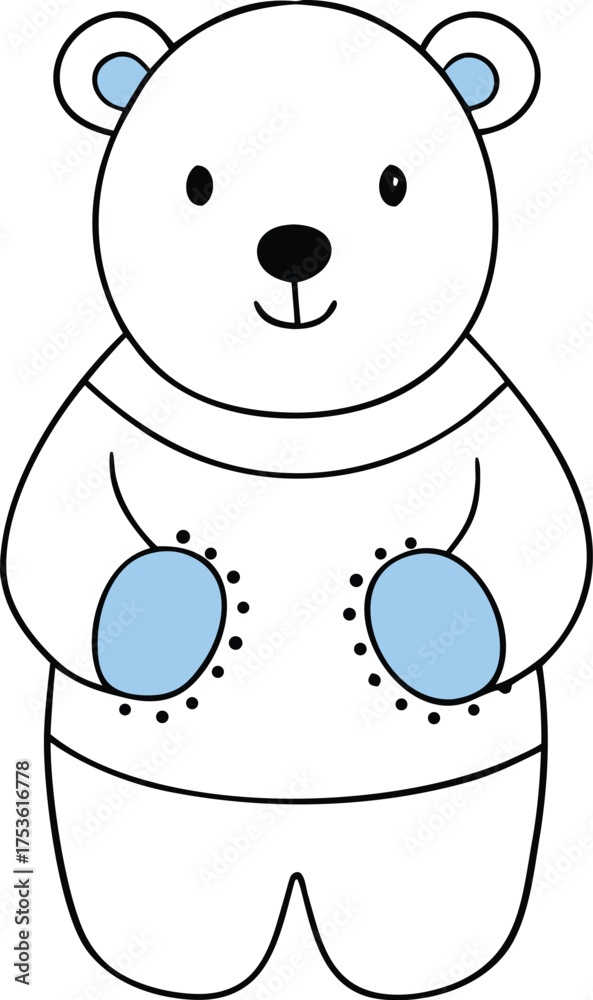 Fototapeta premium Cute Polar Bear Toy Illustration Kawaii Style Drawing On Transparent Backdrop For Kids Designs And Festive Holiday Season Elements