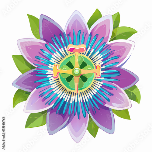 Passionsblume in exotischer Farbkomposition