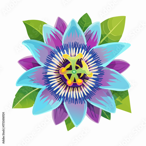 Passionsblume in exotischer Farbkomposition