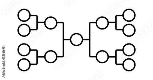 Simple tournament chart icon depicting a knockout bracket structure for competitive events.