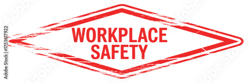 Red and white diamond shaped workplace safety warning sign