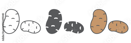 Potatoes icon, vegetable and organic, potato sign, vector graphics, a linear pattern on a white background. editable stroke