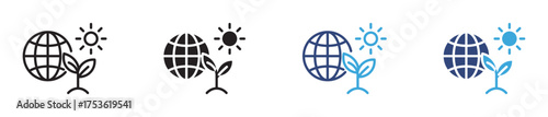 Environment and sustainability icon set, vector illustration,