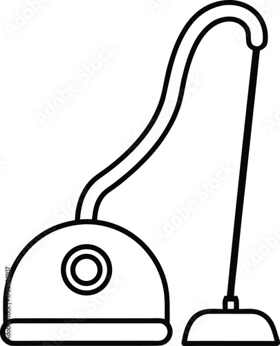 Smart Vacuum Cleaner Line Art Transparent Background