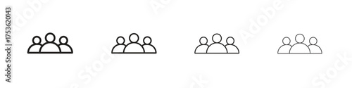 people icon outline vector. outline icons collection.