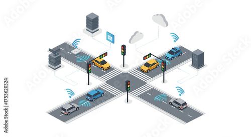 Smart intersection with connected cars and cloud data for safer, efficient urban transportation planning and autonomous driving applications today