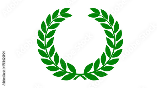 Classic green laurel wreath icon, a timeless symbol of victory, success, achievement, honor, award, and excellence