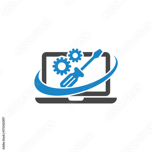 Computer repair and technical support service icon
