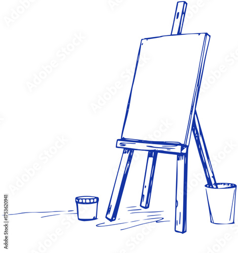 Simple Easel and Empty Canvas