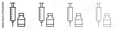 Vaccination icon outline vector. outline icons collection.