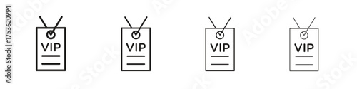 VIP pass icon outline vector. outline icons collection.