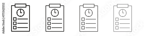 Timesheet icon outline vector. outline icons collection.