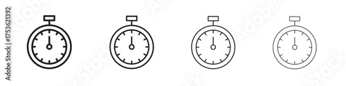 Timer icon outline vector. outline icons collection.